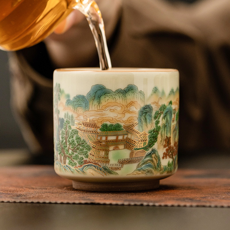 Nhà máy Cốc thẳng phong cảnh đầy màu sắc Cốc chủ nhân tinh tế cao cấp Cốc trà cá nhân Cốc trà văn phòng