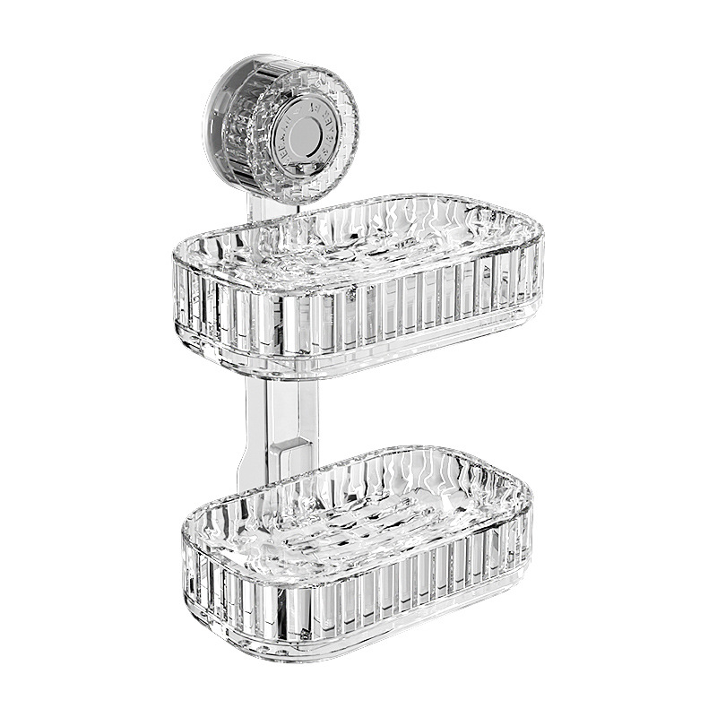 Hộp đựng xà phòng cốc hút đựng xà phòng treo tường giá để đồ hai tầng phòng tắm trong nhà không đục lỗ trên tường