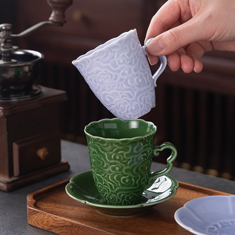 Bộ cốc và đĩa espresso cao cấp giá trị cao, cốc trà chiều văn phòng cao cấp