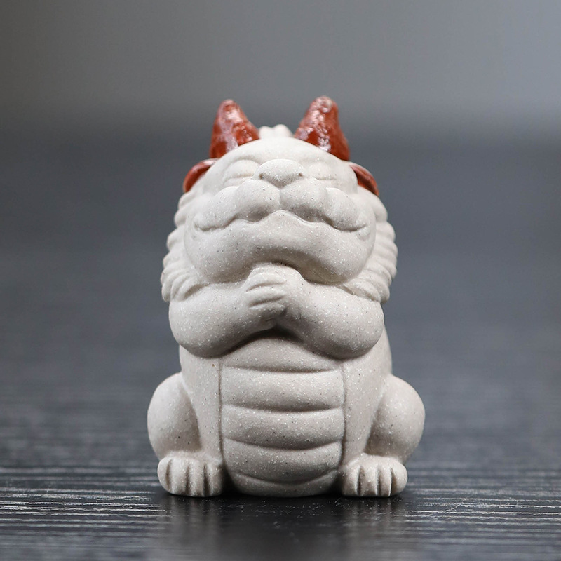 Đồ trang trí nhỏ hình rồng yêu thích trà cát tím Nghi Hưng đồ trang trí nhỏ có thể nâng cao sáng tạo làm giàu Bộ trà rồng hoàng đạo chơi trà phụ kiện bàn trà