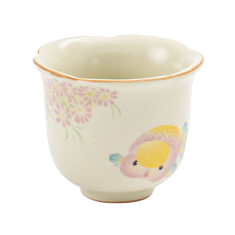 Cốc miệng hoa cá vàng Ruyao cốc chủ sở hữu Bộ trà Kungfu gia dụng cốc trà gốm