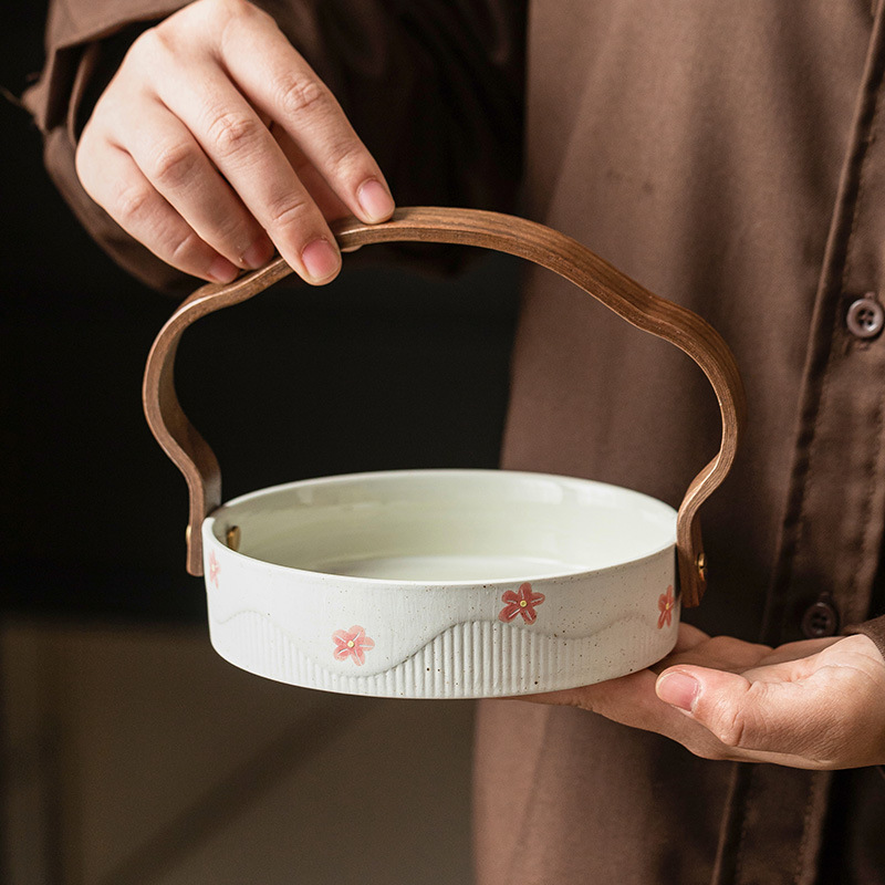 Khay đựng đồ uống giải khát tinh tế kiểu Trung Quốc màu xám thực vật