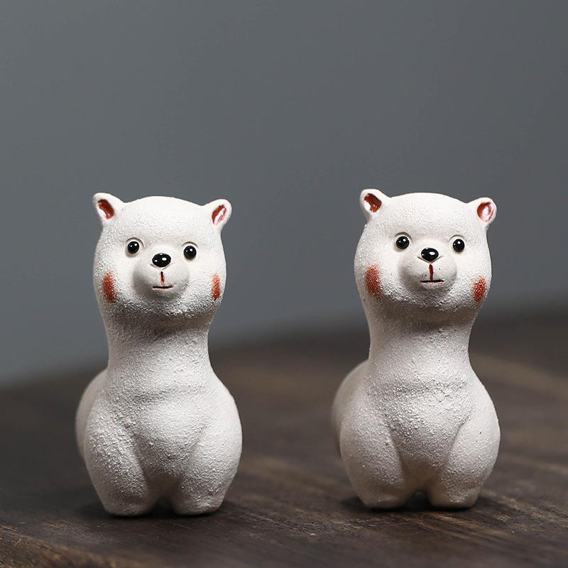 Bán buôn trà cát tím vật nuôi cừu cửa hàng có thể nuôi sáng tạo trà đạo trà đạo phụ kiện đồ trang trí nhỏ tay quặng nguyên bản alpaca