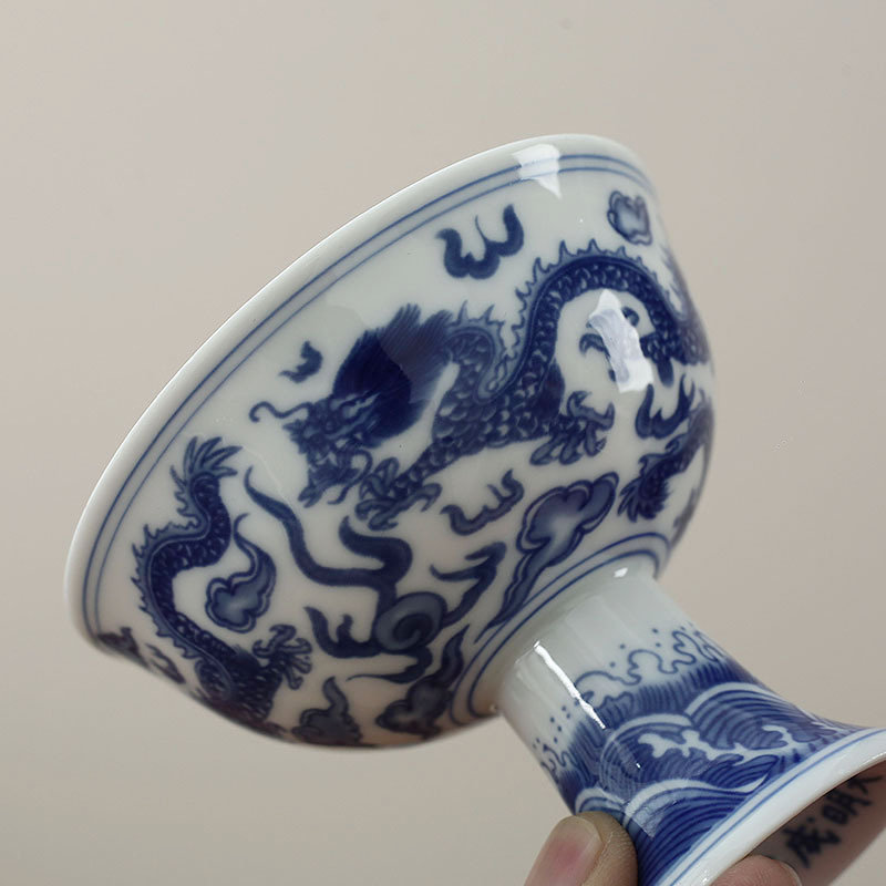 Bộ ấm trà văn hóa và sáng tạo Tử Cấm Thành Bộ ấm chén sứ trắng xanh của chủ nhân, quà tặng đặc trưng Trung Quốc cho bạn bè nước ngoài