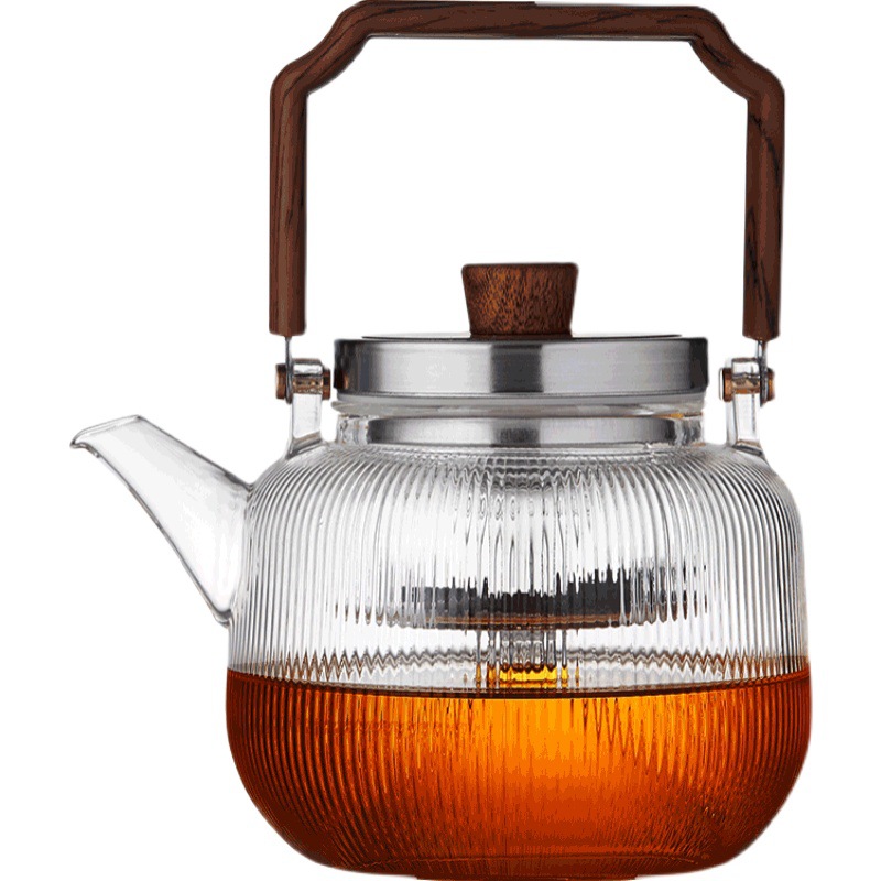 Dụng cụ nấu trà hấp chuyên dùng cho bếp gốm điện chịu nhiệt độ cao Ấm đun nước thủy tinh thủ công dung tích lớn gia dụng Ấm trà đơn