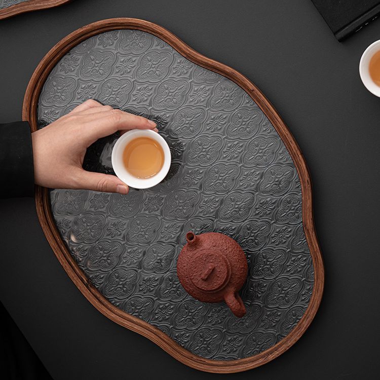 Nhà Máy Bán buôn Khay trà thủy tinh kiểu Nhật Khay trà tre cổ điển Khay lưu trữ đồ ăn nhẹ trái cây phòng trà gia dụng đơn giản