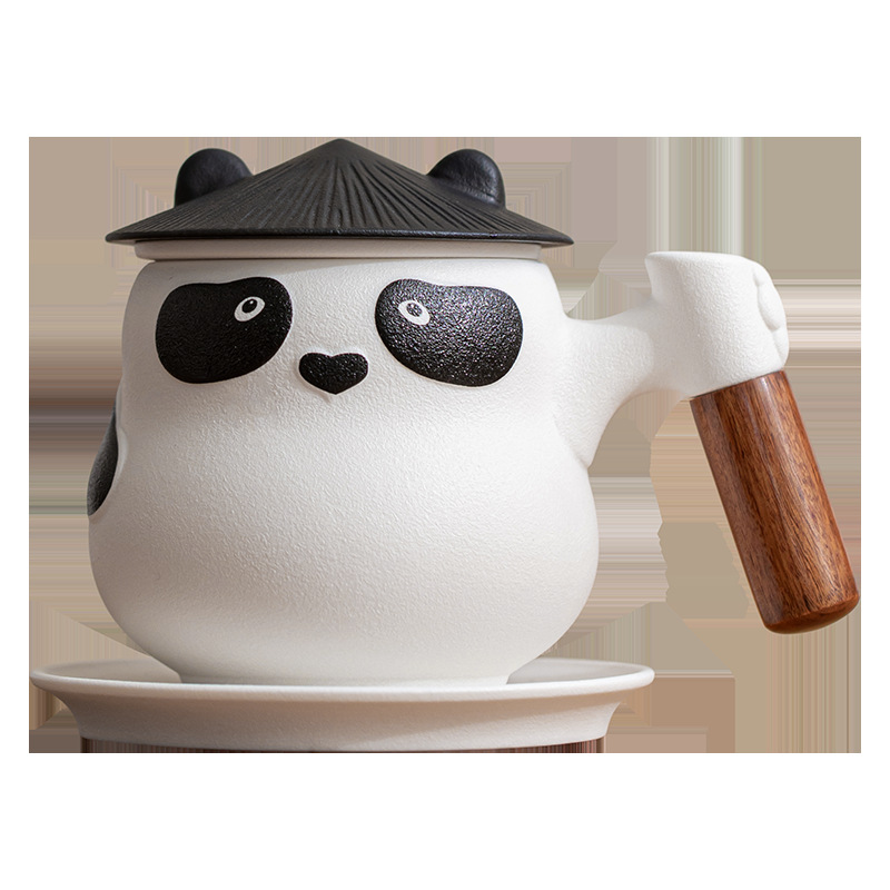 Bộ đĩa cốc trà cà phê gấu trúc cốc gốm sứ dễ thương sáng tạo cốc cá nhân tách trà cốc tách trà hộp quà