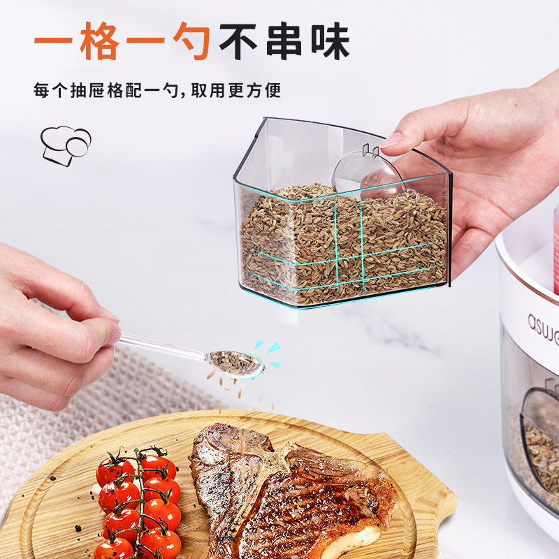 Giá đựng gia vị có thể xoay trong nhà bếp, Giá đựng hộp đựng đồ đa chức năng hình tròn cho các góc gia vị