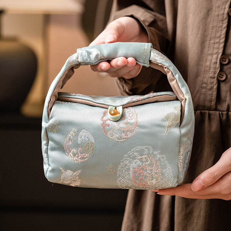 Túi xách thổ cẩm Jintu túi đựng bộ trà du lịch túi đựng đồ túi xách tay thêu tay cao cấp túi đựng túi đựng trà