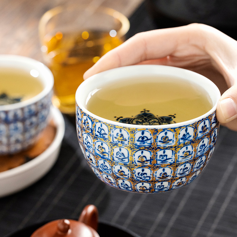 Cốc sứ soda men ngàn phật cốc thẳng cốc trà cốc chủ cao cấp chuyên dụng cá nhân cốc trà cốc trà bộ trà Kung Fu