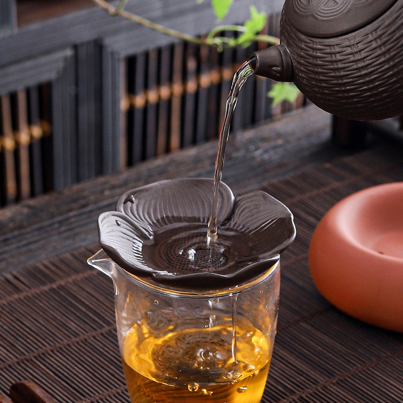 Lọc trà hồng cát tím, đồ trang trí lọc trà sáng tạo, phụ kiện cổ điển, tách lọc, khay ngăn trà, lưới lọc trà