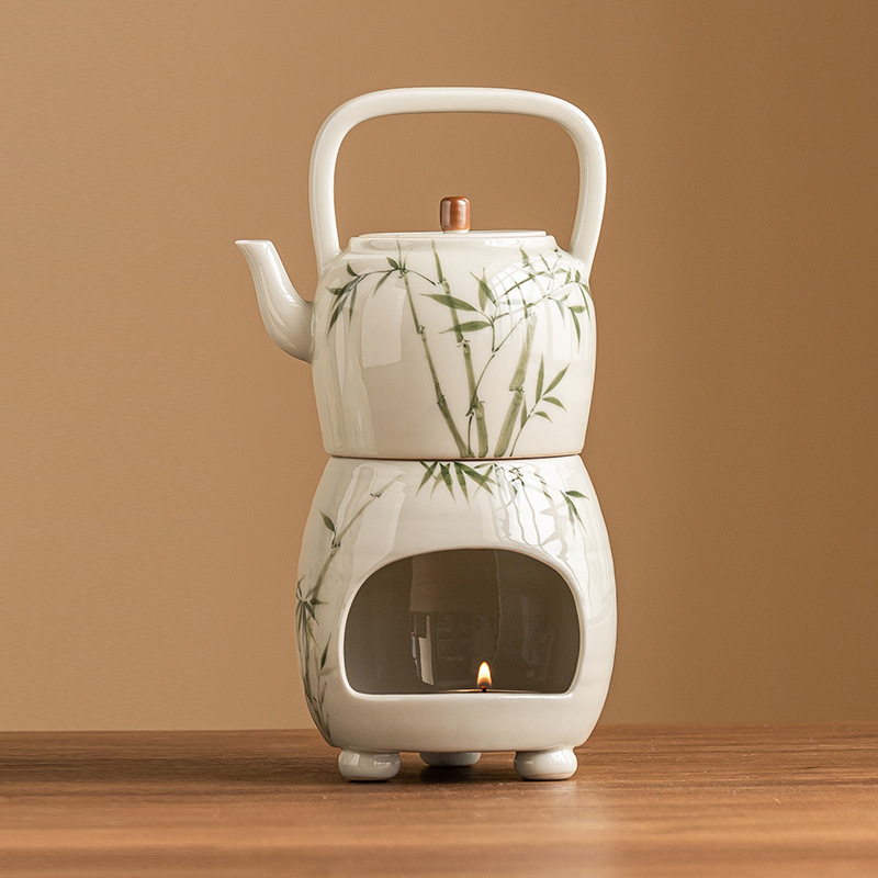 Nhà xưởng vẽ tay ấm trà chùm tre xanh ngọc bích ấm đơn bếp trà gốm sứ cao cấp công suất lớn ấm trà đun trà dụng cụ pha trà