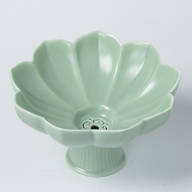 Khay giải khát kiểu Trung Quốc mới khay đựng trái cây cánh hoa cao gia dụng gốm sứ khay đựng đồ ăn vặt sáng tạo khay đựng hạt dưa khay đựng bánh ngọt