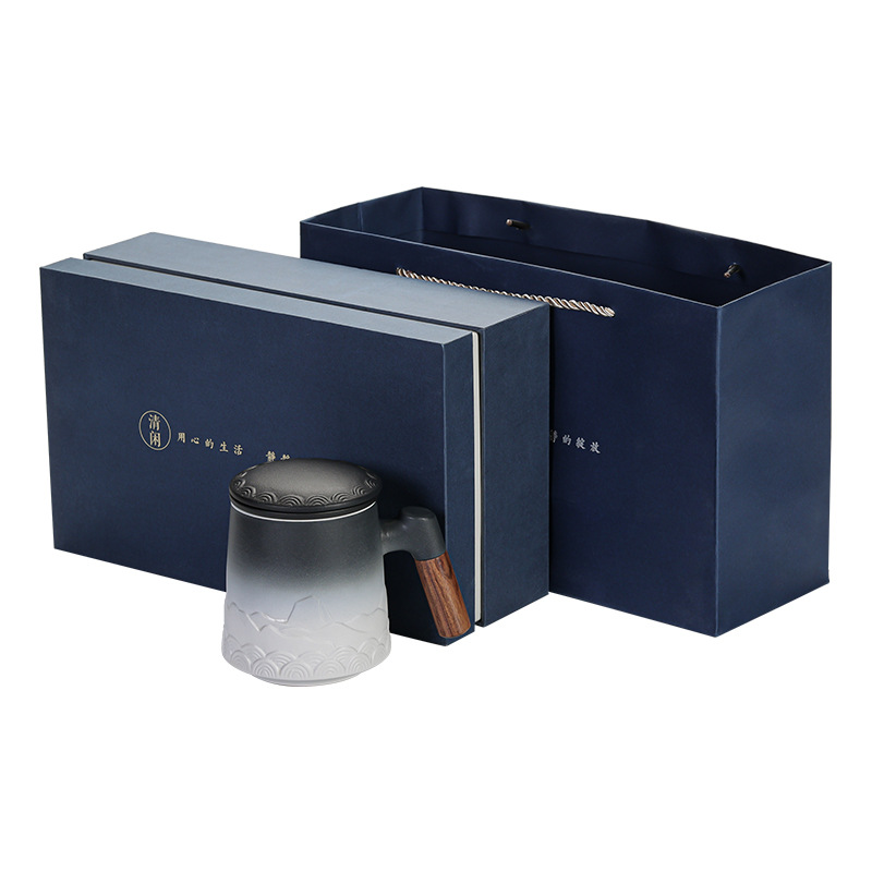 Cốc trà Cốc gốm sứ có nắp Cốc pha trà lọc dung tích lớn Cốc tách nước trà đơn giản văn phòng kiểu Nhật