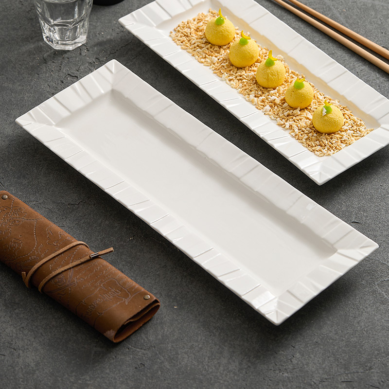 Đĩa đặc biệt cho sushi gốm Origami, đĩa chấm điểm, bộ đồ ăn sáng tạo, đĩa dài, đĩa bánh ngọt phương Tây, đĩa sashimi