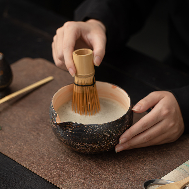 Bát matcha gốm sứ dạng bột kiểu Nhật, bộ đứng, dụng cụ pha trà, dụng cụ pha trà, dụng cụ xếp trà, dụng cụ xếp trà