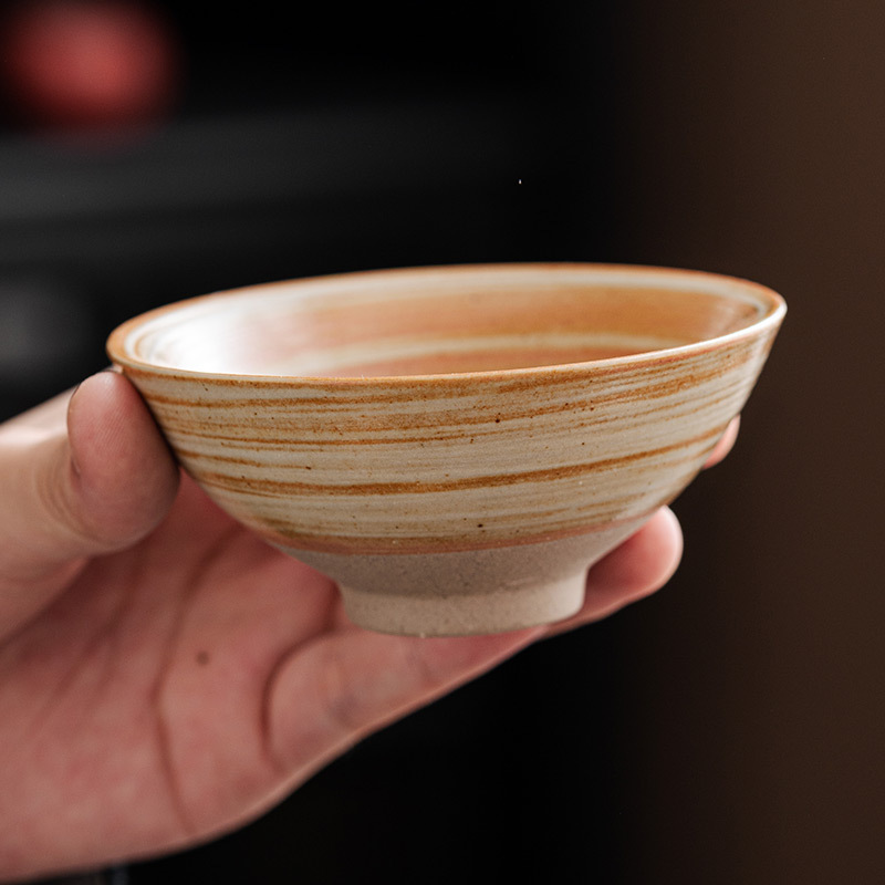 Cốc trà gốm thô, cốc chủ nhân, Bộ trà Kung Fu gió tuyệt đẹp, cốc đơn, cốc trà gốm sứ, cốc trà ren thủ công kiểu Nhật