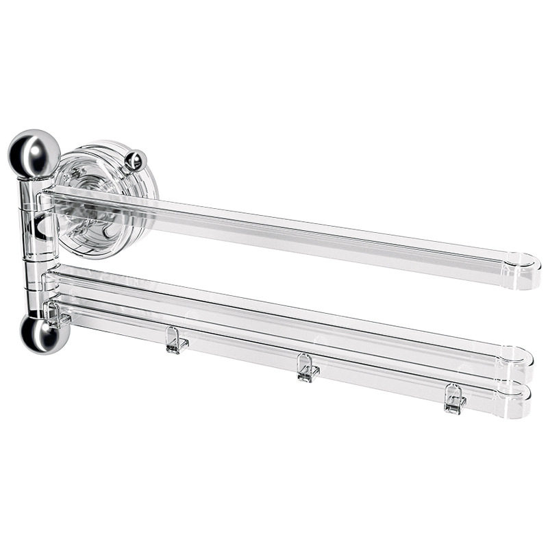 Giá treo khăn cốc hút góc phòng tắm không đục lỗ xoay nhiều thanh đựng khăn tắm giá treo khăn tắm