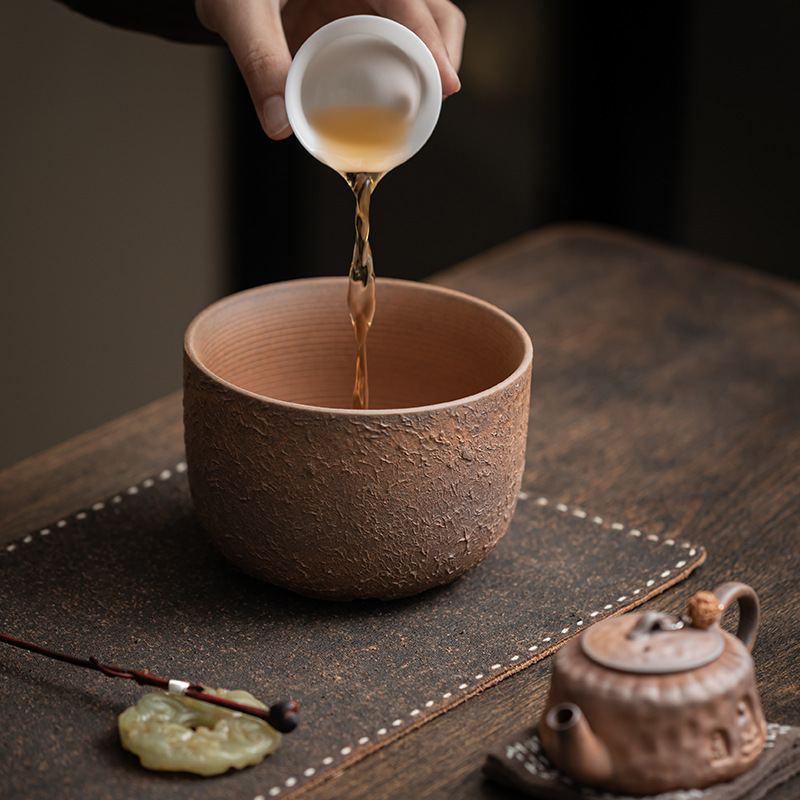 Phụ kiện bộ trà Kung Fu cổ điển rửa chén bằng đá bùn đá cũ bể đựng bã trà dung tích lớn