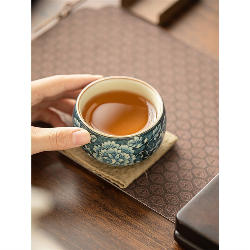 Cốc chủ nhân của lò Ru hoa, cốc La Hán, cốc trà có thể dùng được, cốc trà gốm sứ, cốc trà gia dụng, cốc đơn