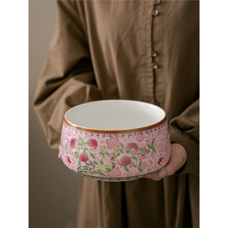 Rửa chén trà tráng men cỡ lớn rửa chén trà bát gốm sứ bộ trà kungfu phụ kiện trà đạo bình trà gia dụng rửa bút chậu nước