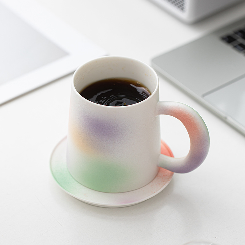 Cốc cà phê tráng men động hoa đào cốc cốc gốm sứ cốc cà phê làm bằng tay cốc lọc cốc nước sáng tạo