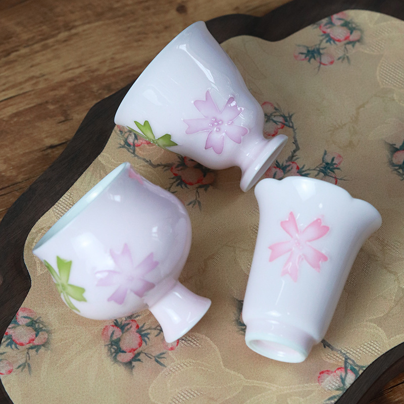 Cốc chủ nhân Arita nướng bằng tay bột dịu dàng cốc trà cốc đơn gốm sứ gia dụng giá trị cao bộ trà kung fu cá nhân