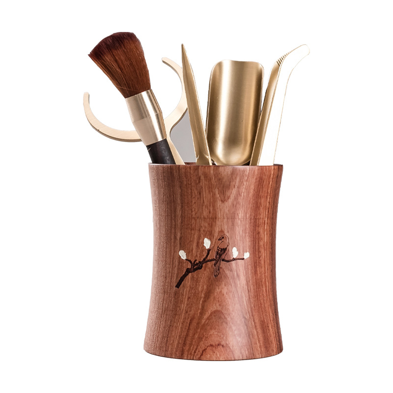 Bộ trà đạo sáu quý ông Phụ Kiện Bộ trà Kungfu dụng cụ pha trà gỗ đồng sáu quý ông bút trà kẹp trà phụ kiện trà đạo