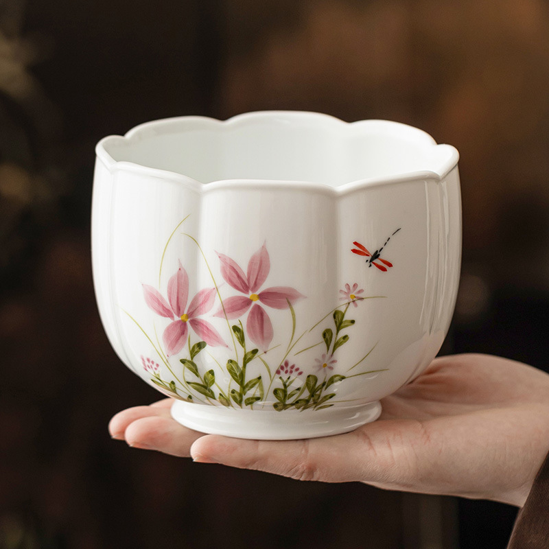 Gốm sứ Jianshui trà rửa bã trà thùng vẽ tay hoa cúc chuồn chuồn cánh sen chậu nước bàn trà phế liệu xô phụ kiện trà đạo Kung Fu