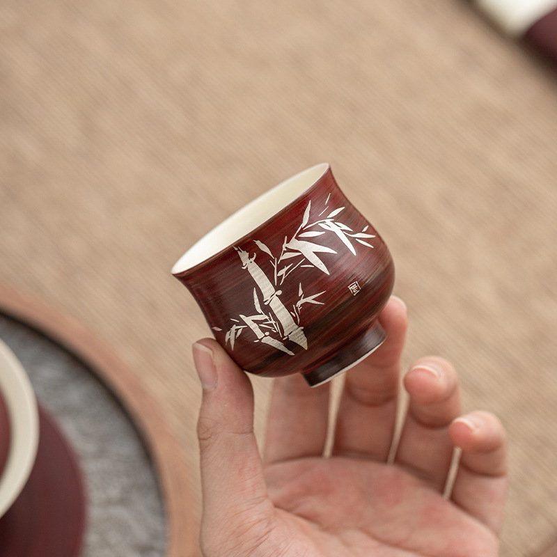 Cốc trà màu hồng táo gai, bộ trà gốm sứ gia dụng, cốc trà, cốc chủ nhân chuyên dụng cá nhân