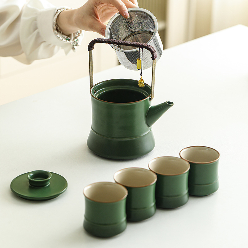Quà tặng trà văn hóa sáng tạo, ấm trà tre, bộ ấm trà, quà sinh nhật cao cấp dành cho người lớn tuổi, lãnh đạo, bé trai, bé gái, quà lưu niệm