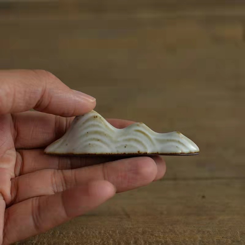 Giá đựng bút gốm hình núi Dandantang Zen, đồ trang trí thú cưng trà cỡ nhỏ, phụ kiện Bộ trà, Giá đựng đũa bằng gốm thô