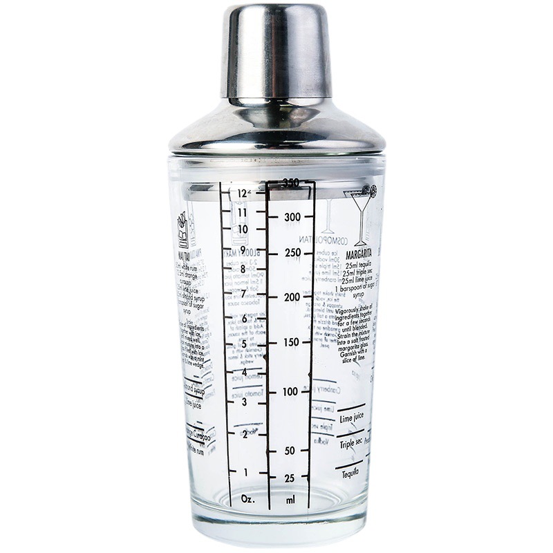 Cốc pha chế ThủY Tinh Có thang đo ly lắc trà sữa trong suốt ly lắc tay Bar Cocktail Bình Lắc Rượu dụng cụ pha rượu