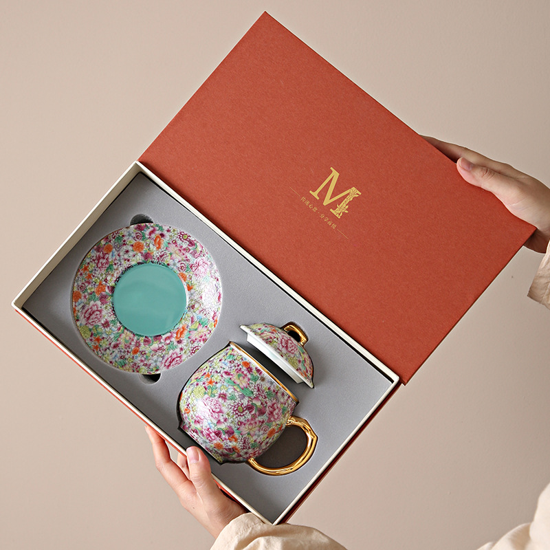 Cốc pha trà cao cấp cốc cá nhân gốm sứ chuyên dụng cho nữ tách trà văn phòng có giá trị cao sang trọng
