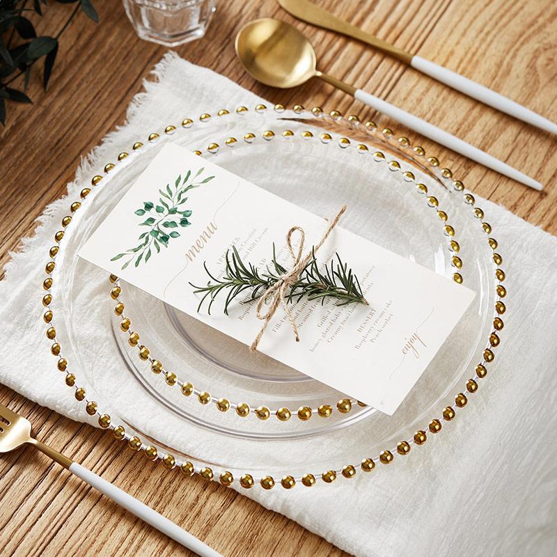 [Giảm giá thông quan đặc biệt] Đĩa thủy tinh có giá trị cao Đĩa thực phẩm Bát salad trái cây sáng tạo gia dụng Đĩa phẳng Đĩa sâu