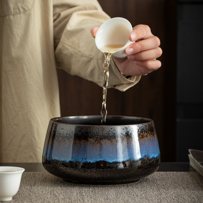 Lò biến đổi Jianzhan trà rửa gốm sứ lớn phụ kiện trà đạo bát nước rửa bút rửa bát trà gia dụng