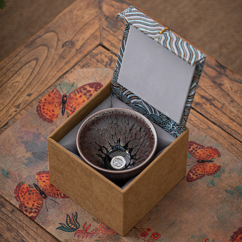 Cốc pha trà bằng sắt pha đổi màu bằng tay cốc Chủ Bộ trà gốm sứ cốc trà chén trà chén dầu xanh