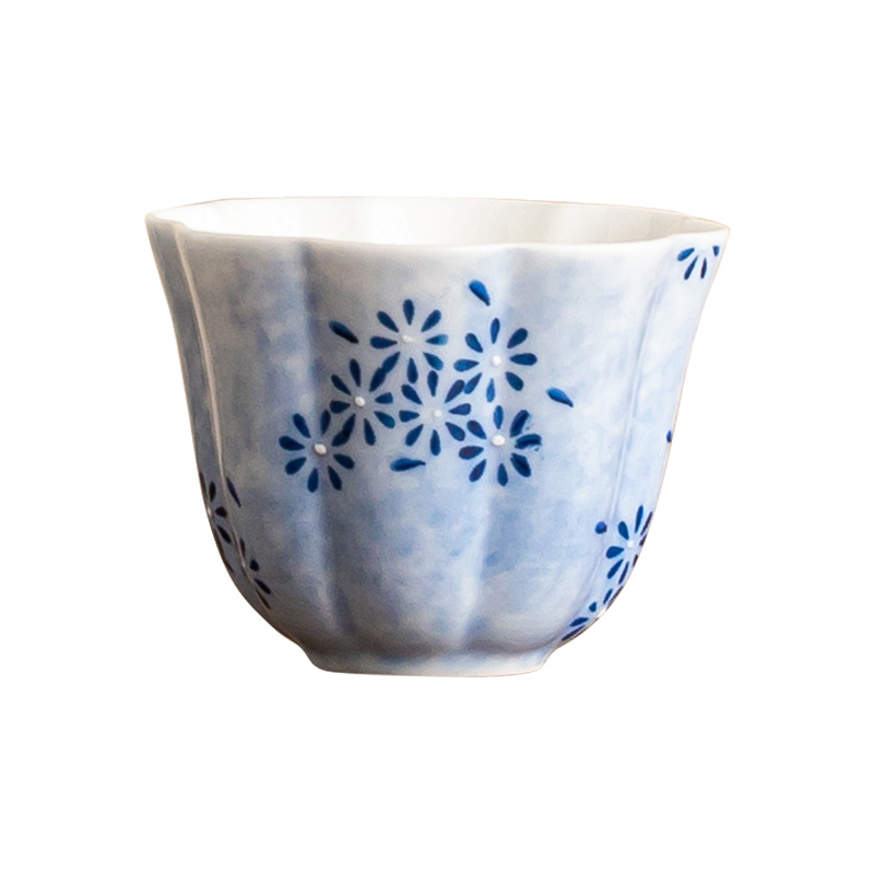 Cốc trà Kung Fu hoa cúc xanh cốc cánh sen gốm vẽ tay cốc chủ nhân tinh tế gia dụng cốc trà giá trị cao cốc đơn