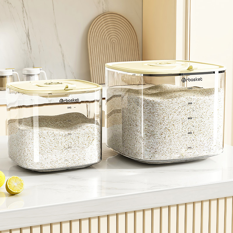 Thùng gạo kiểu mới, ngăn côn trùng, chống ẩm, thùng đựng ngũ cốc gia dụng kín, Thùng gạo, thùng gạo, Thùng gạo bột, Thùng gạo