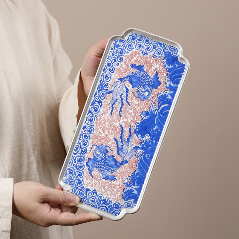 Bộ ấm trà Kung Fu mạ bạc như cá gặp nước Hộp quà cao cấp Quà tân gia cho lãnh đạo, người lớn tuổi, cha mẹ