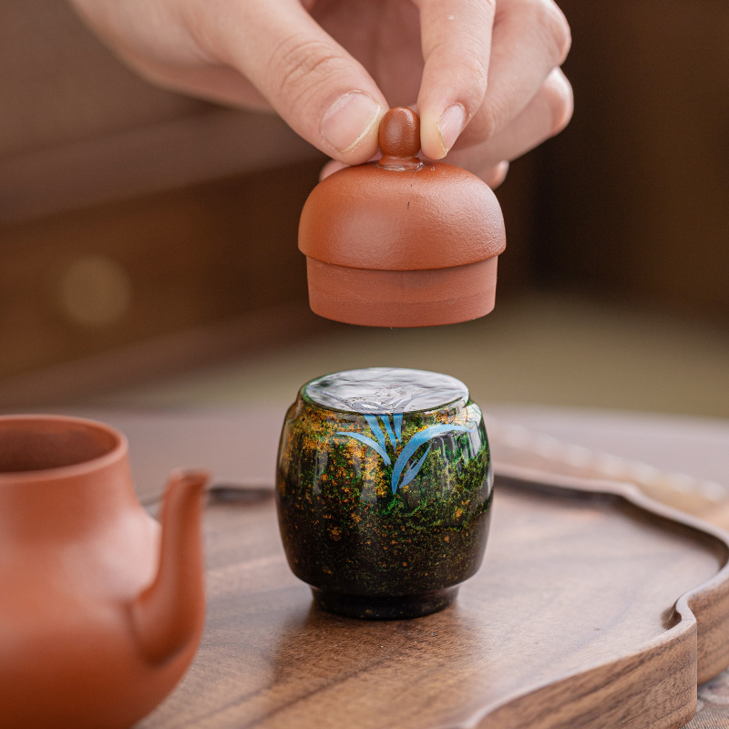 Bán buôn sơn mài lớn vẽ tay nắp nắp sơn mài thủ công nắp nắp nắp nắp nắp nắp nắp phụ kiện trà đạo