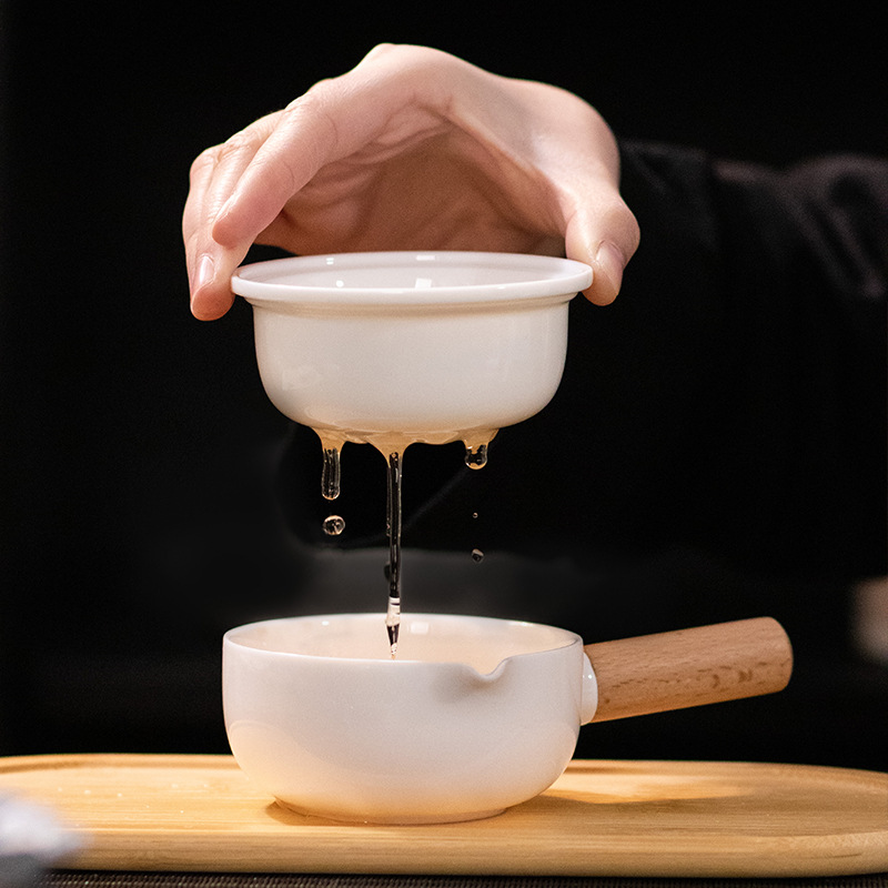 Bộ ấm chén trà ngọc, bộ trà kung fu du lịch, khay trà, bộ ấm chén gaiwan đầy đủ, hộp quà tặng dành cho người lớn tuổi và lãnh đạo