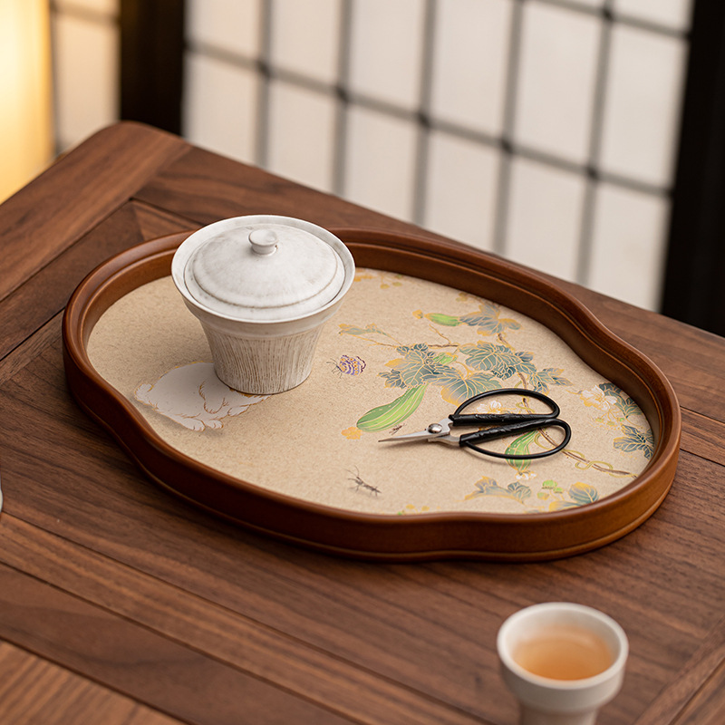 Khay đựng hoa hồng thủy tinh Jade Rabbit Begonia, khay trà sữa khô bằng tre gỗ, khay đựng trái cây, khay đựng đồ ngọt, bàn trà nhỏ