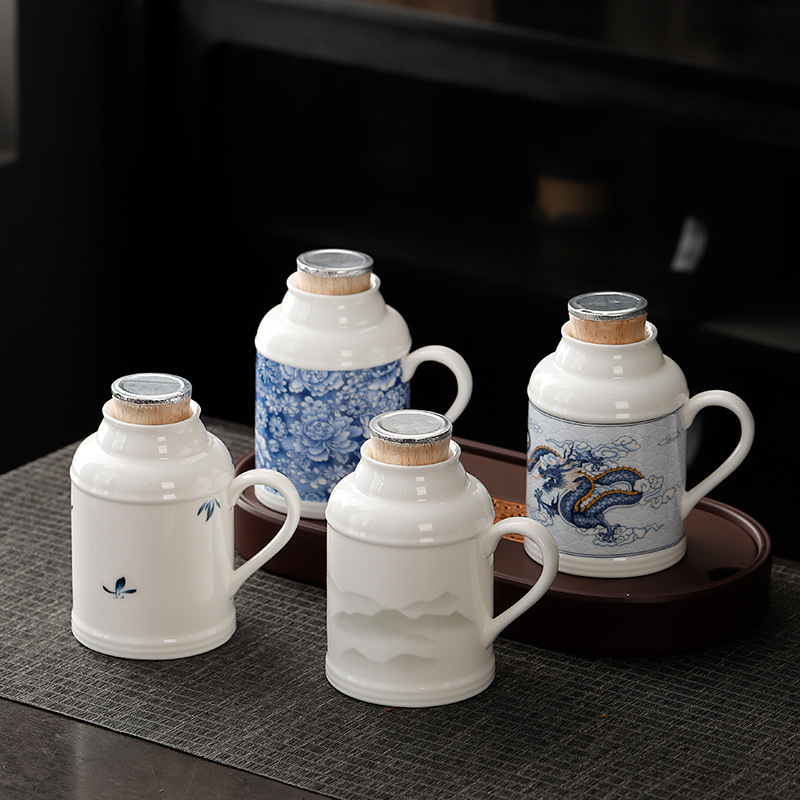 Ấm đun nhỏ Ru Kiln Jin Wanhua Bộ ấm trà Kung Fu Ấm pha trà gốm sứ Trung Quốc dung tích lớn Ấm đun trà đơn Bình giữ nhiệt