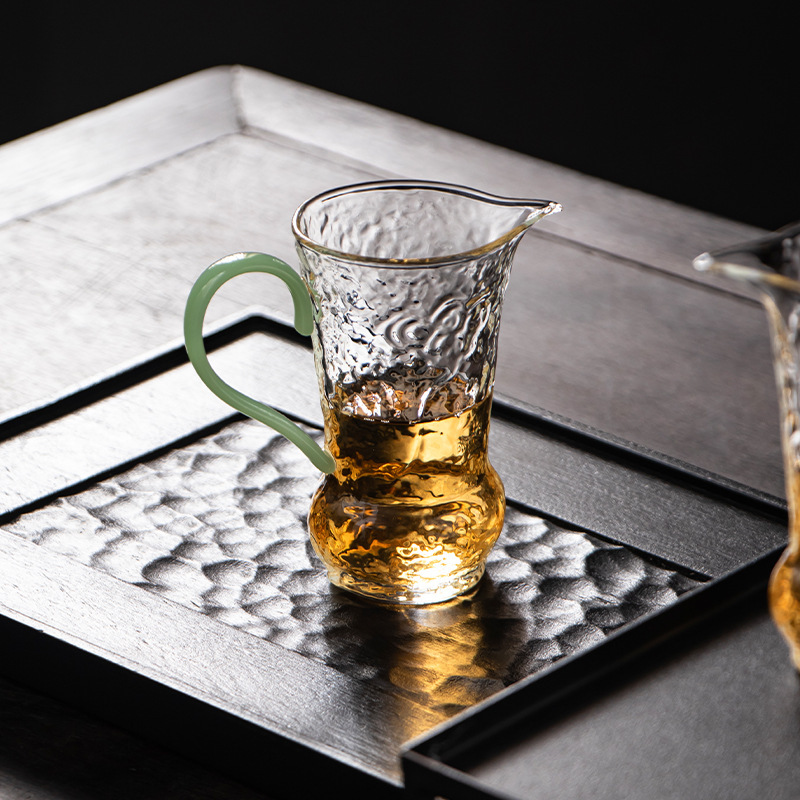 Mingyuegong Cup, thủy tinh có vân búa, chống bỏng, trà sáng tạo kiểu Nhật Bản, tách công bằng, dụng cụ chia tách trà, dụng cụ rót trà cỡ lớn
