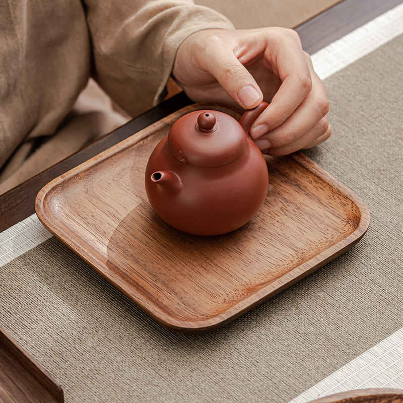 Khay trà Gỗ Óc Chó đen cực chay khay đựng trà loại nhỏ bằng gỗ nguyên bản hình chữ nhật kiểu Nhật gia dụng