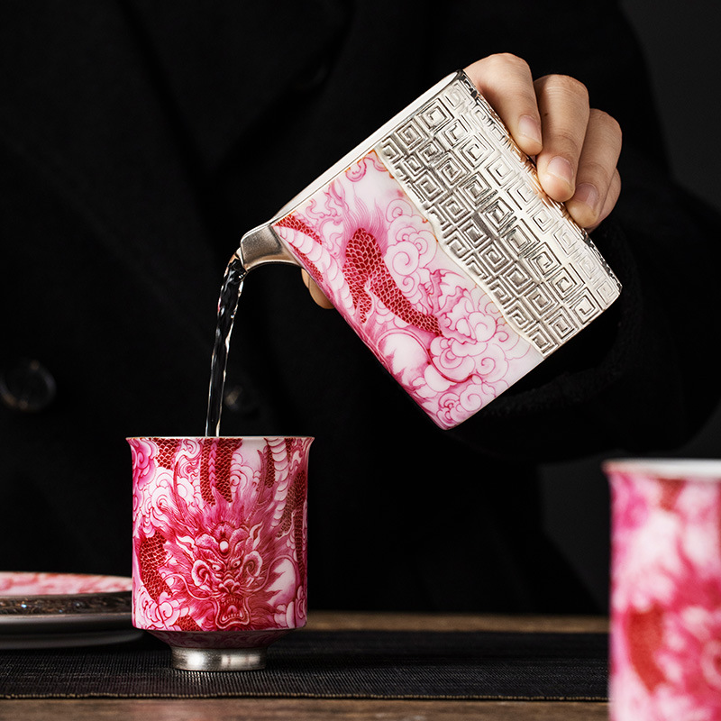 Mạ bạc carmine Longteng Four Seas Public Road Cup Quà tặng sinh nhật cao cấp cho mẹ, người lớn tuổi, giáo viên và khách hàng