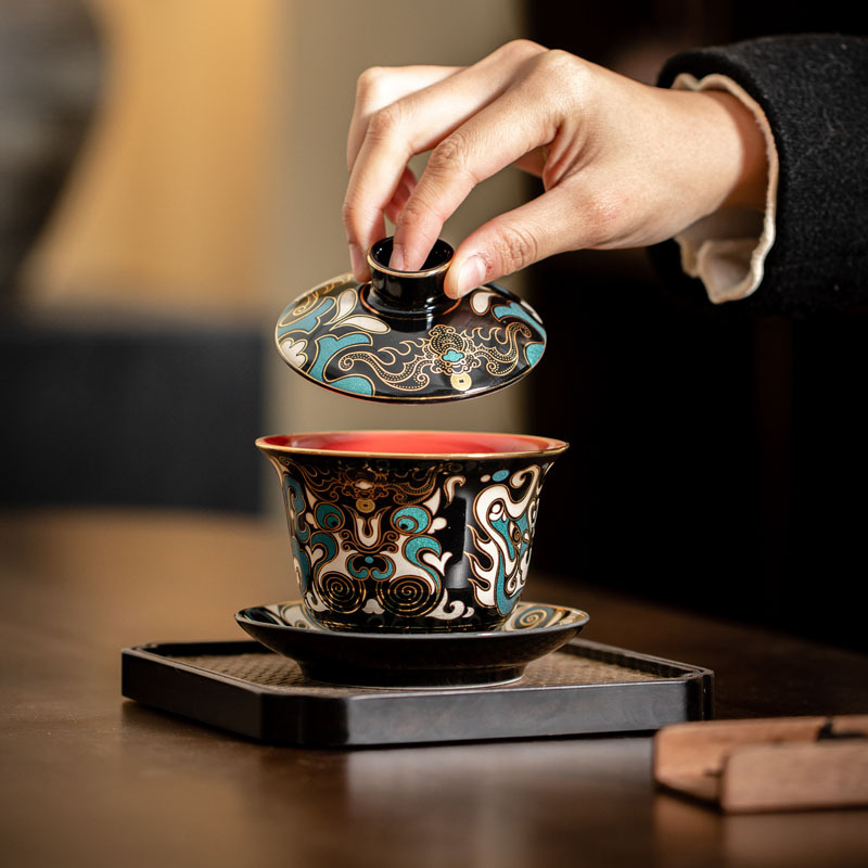 Bát đựng Trà bằng gốm sứ, cốc trà đơn Retro, bát trà, Bộ trà Kung Fu, dụng cụ pha trà