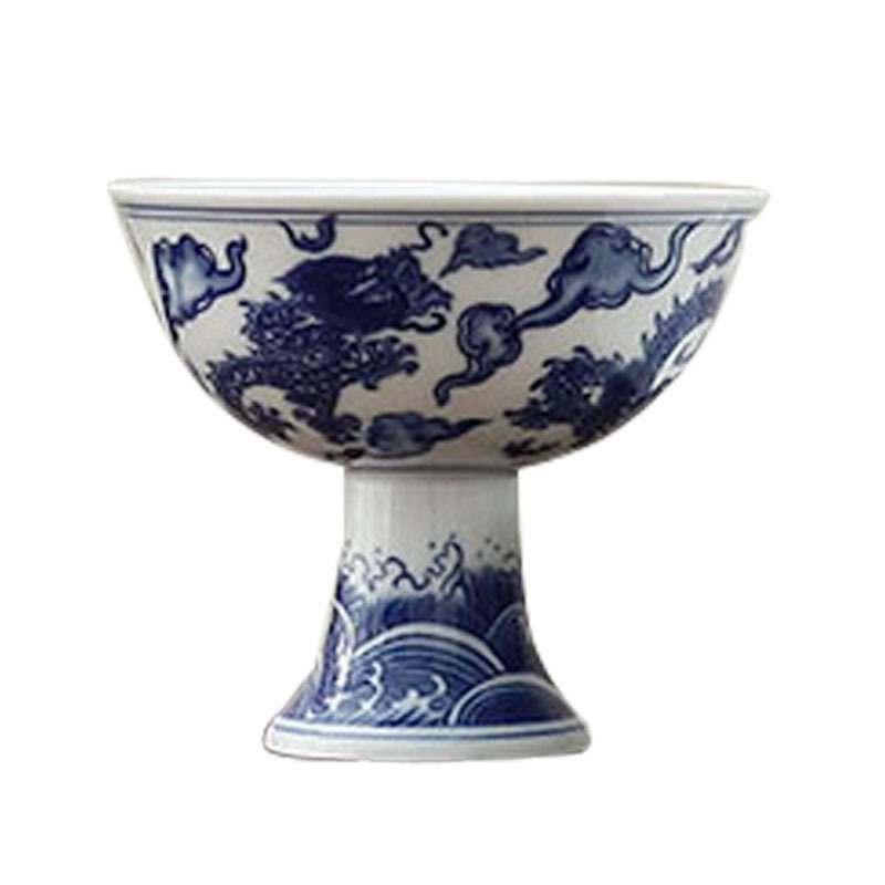 Bộ ấm trà văn hóa và sáng tạo Tử Cấm Thành Bộ ấm chén sứ trắng xanh của chủ nhân, quà tặng đặc trưng Trung Quốc cho bạn bè nước ngoài