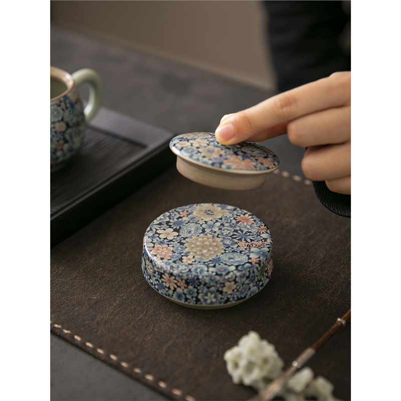 Phụ kiện bộ ấm trà Kung Fu gia dụng kiểu Nhật có nắp đậy bằng gốm sứ lò Ru